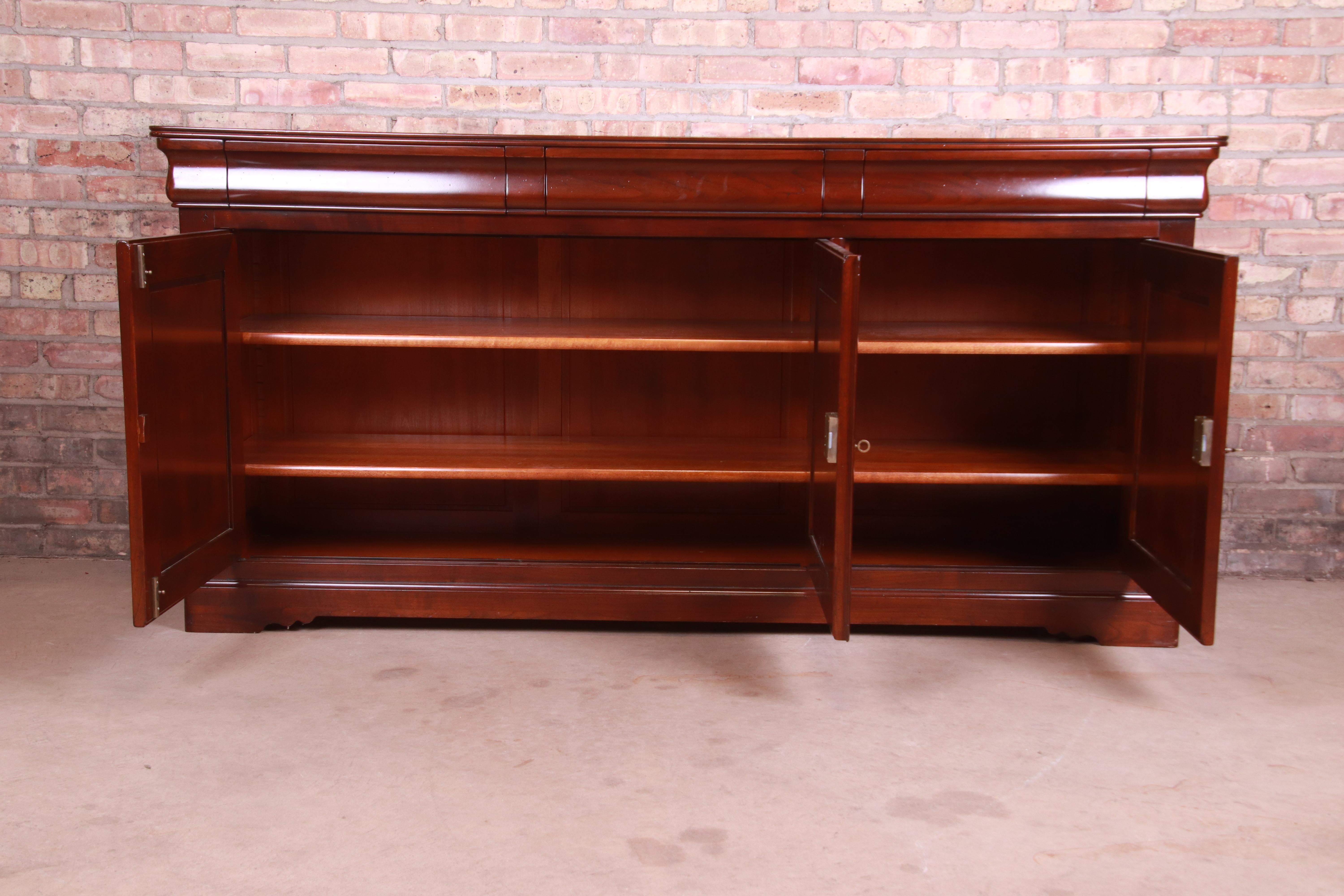 Grange French Provincial Cherry Wood Sideboard Credenza or Bar Cabinet 6