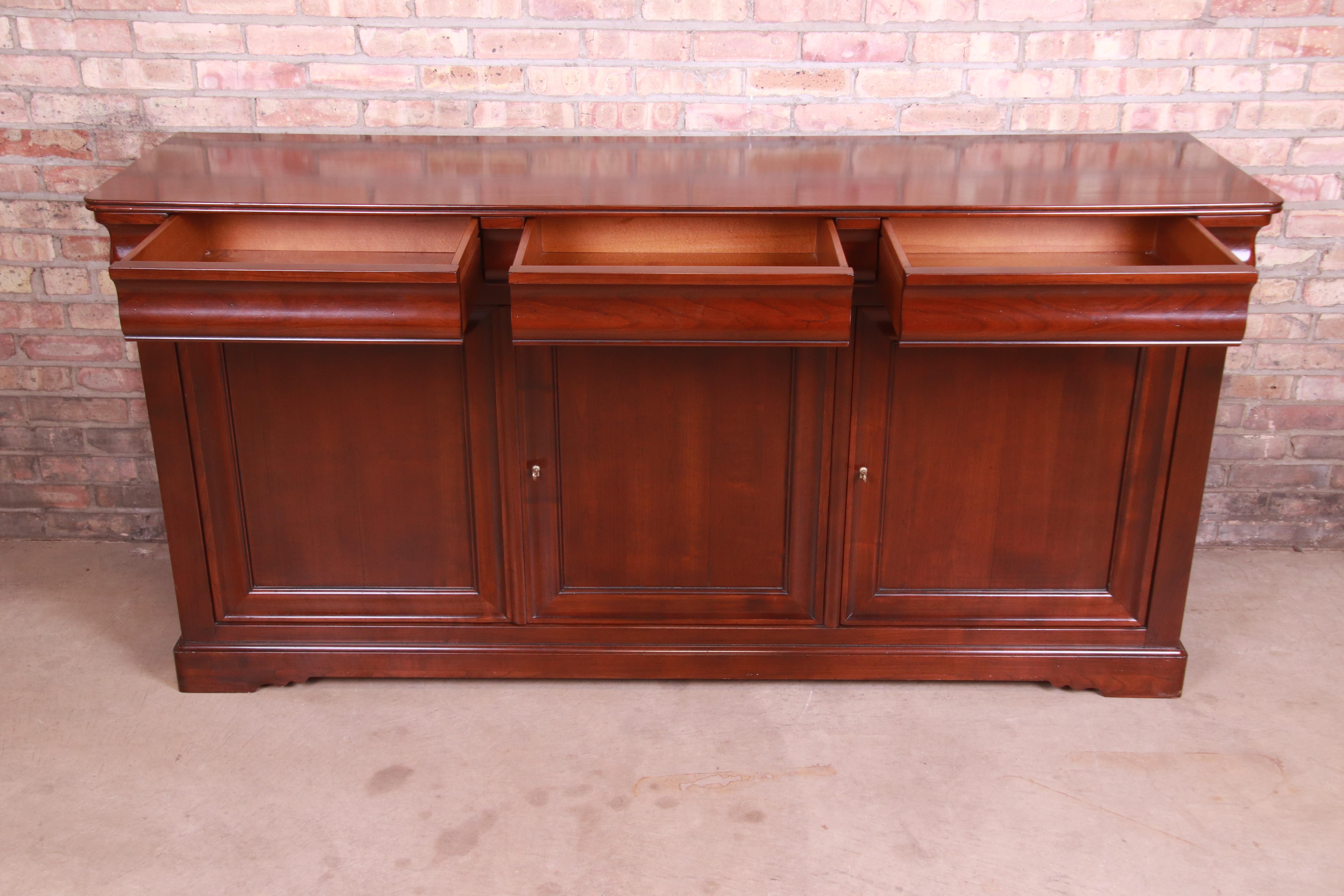 Grange French Provincial Cherry Wood Sideboard Credenza or Bar Cabinet 1