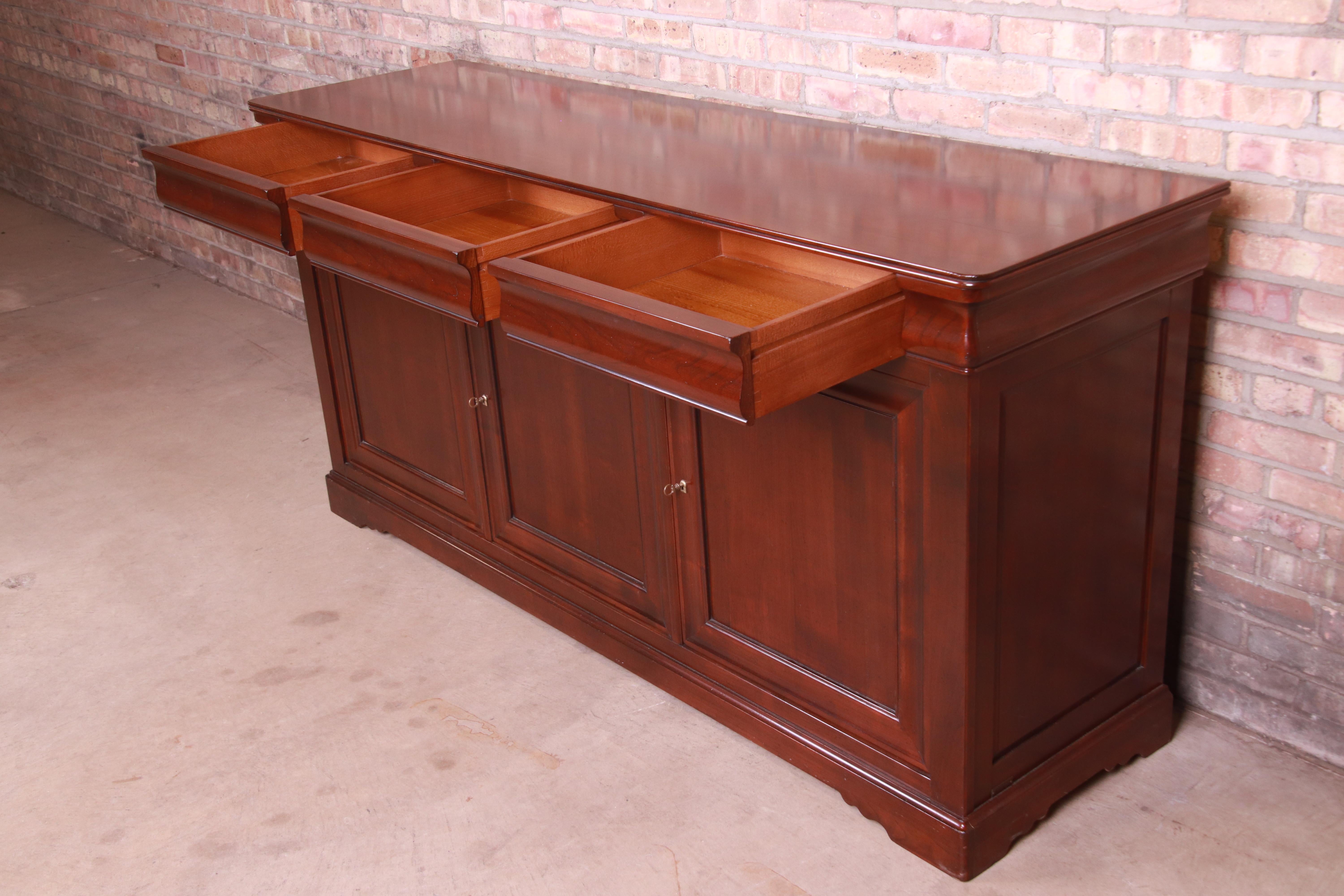 Grange French Provincial Cherry Wood Sideboard Credenza or Bar Cabinet 2