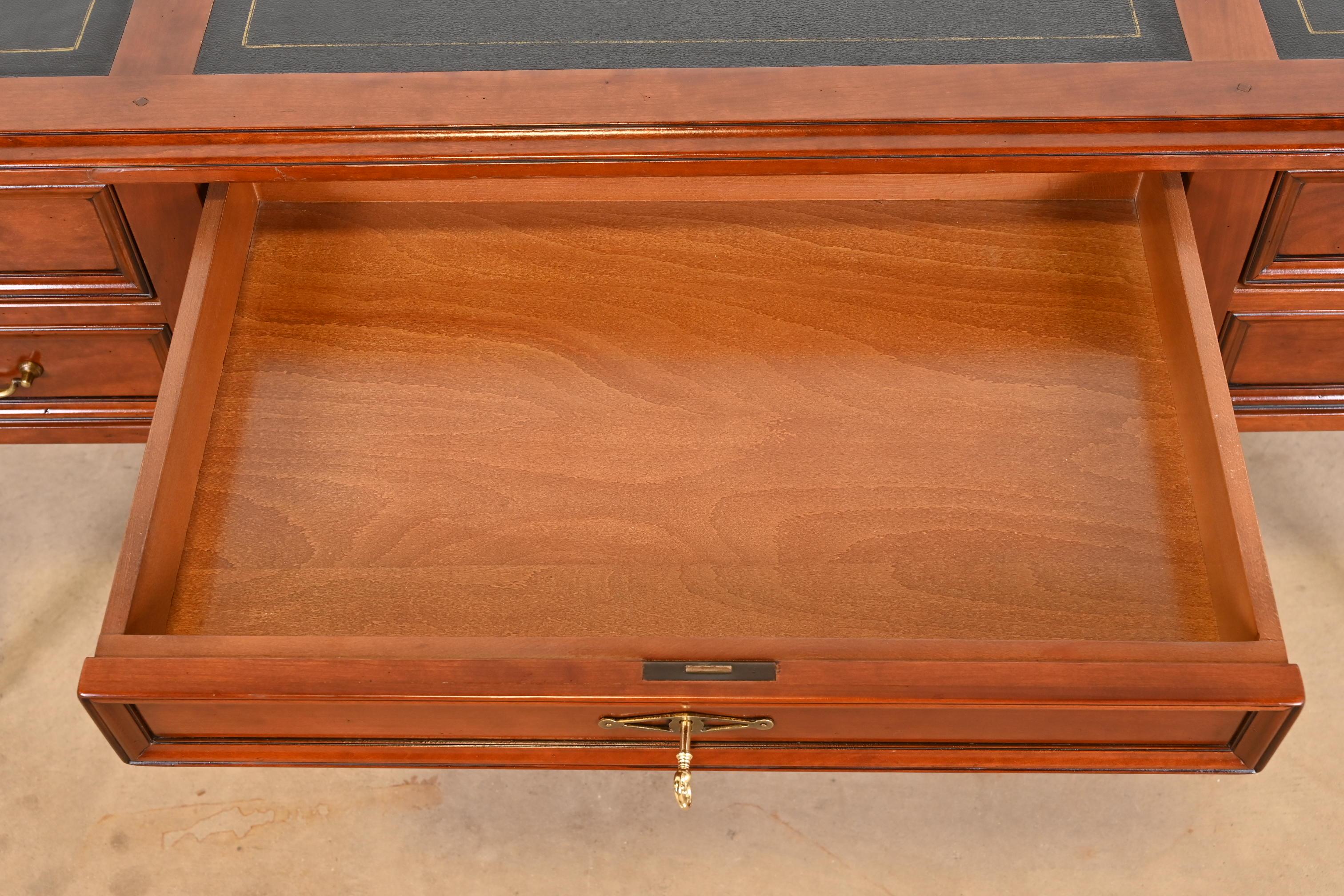 Grange French Regency Louis XVI Cherry Wood Leather Top Writing Desk 2