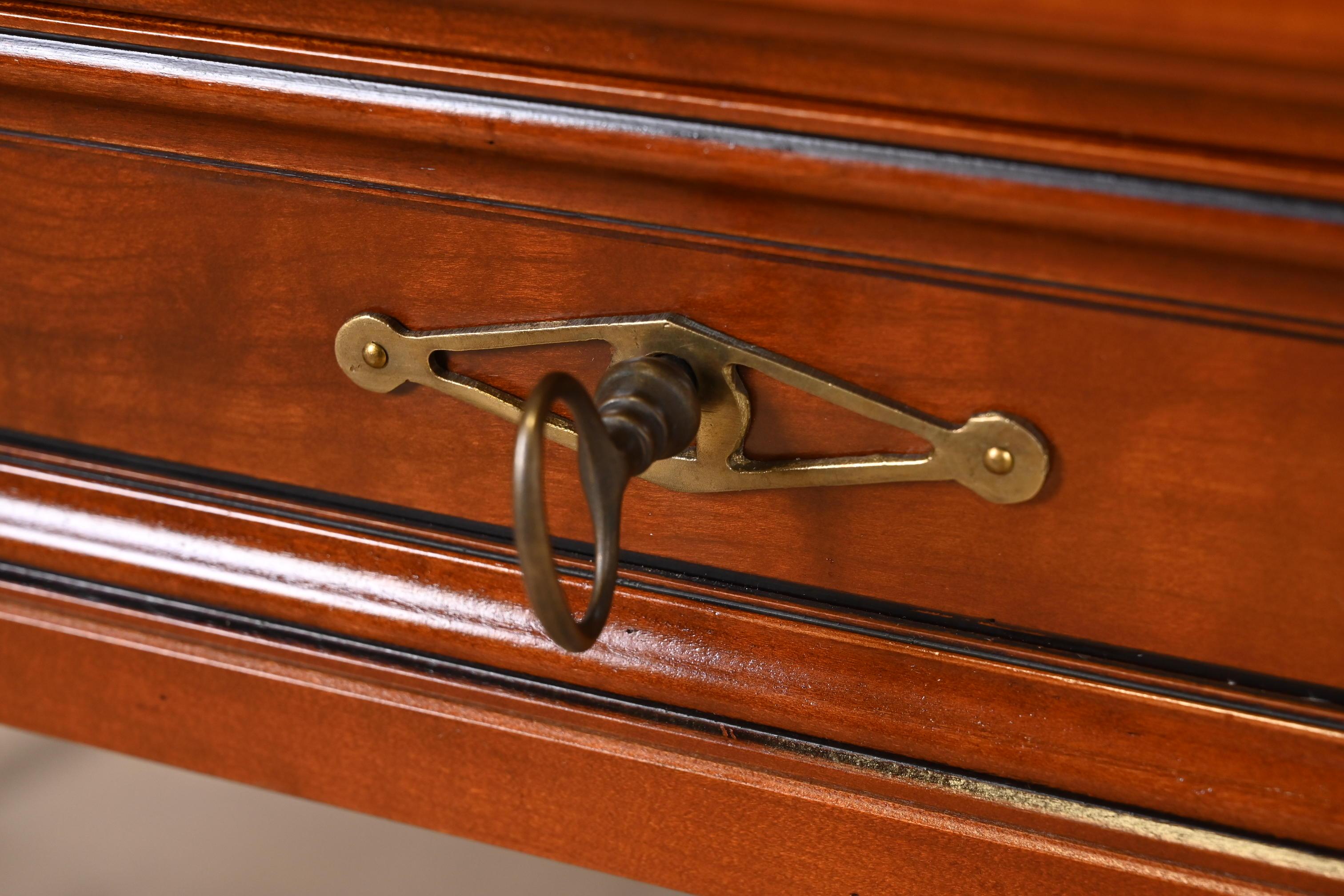 Grange French Regency Louis XVI Cherry Wood Leather Top Writing Desk 1
