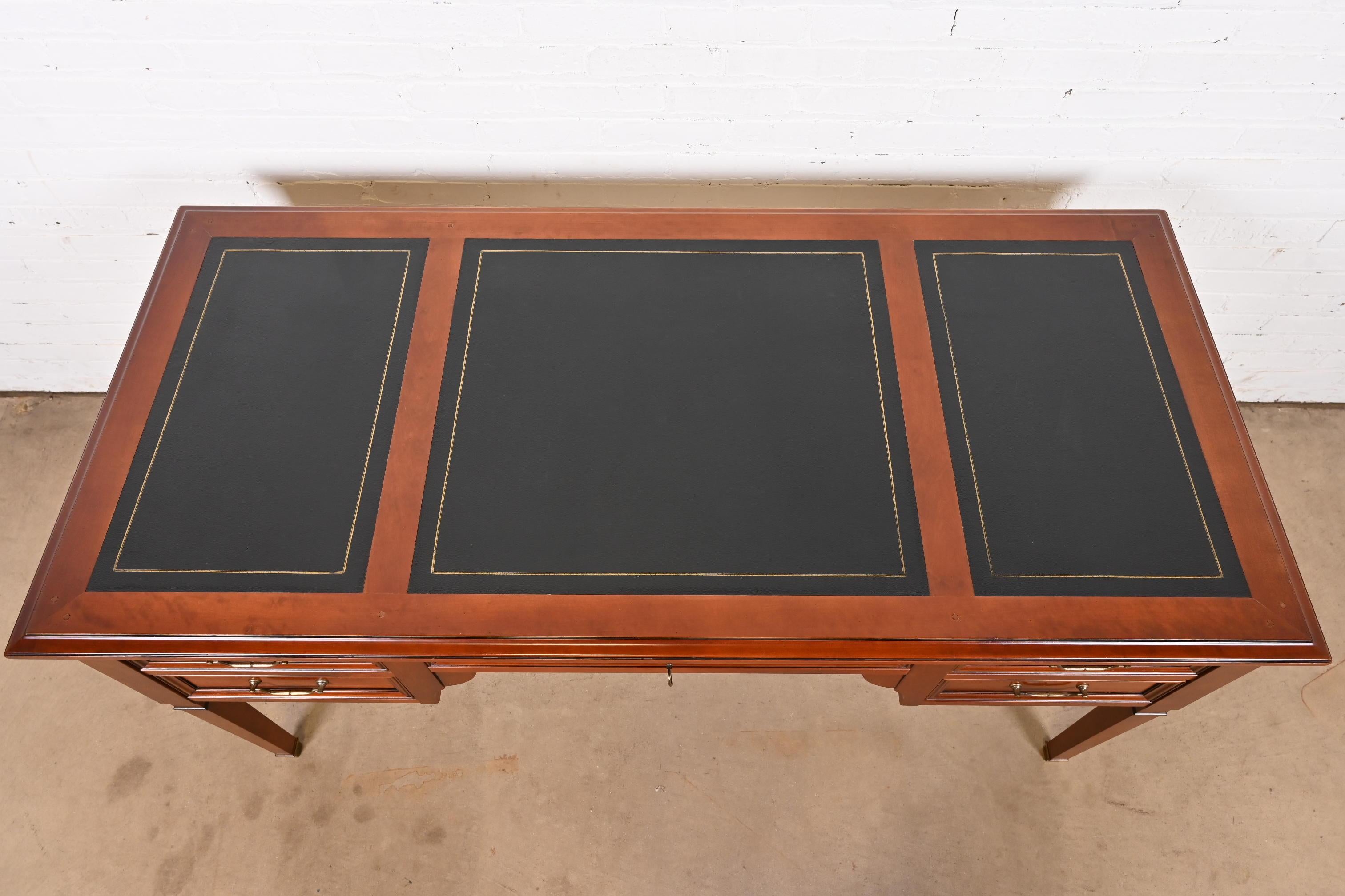 Grange French Regency Louis XVI Cherry Wood Leather Top Writing Desk 3