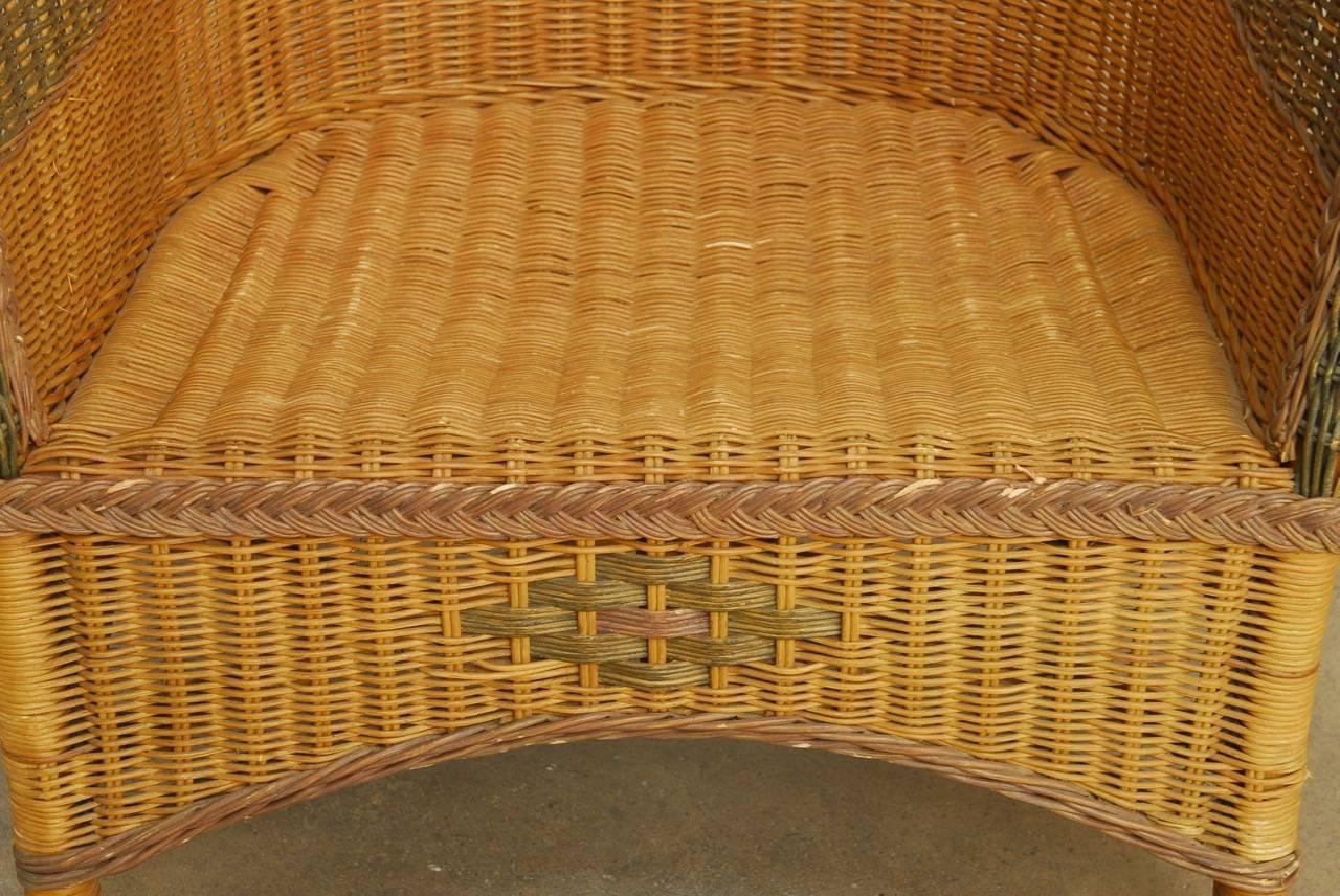 Grange Style French Wicker Club Chairs and Table 6