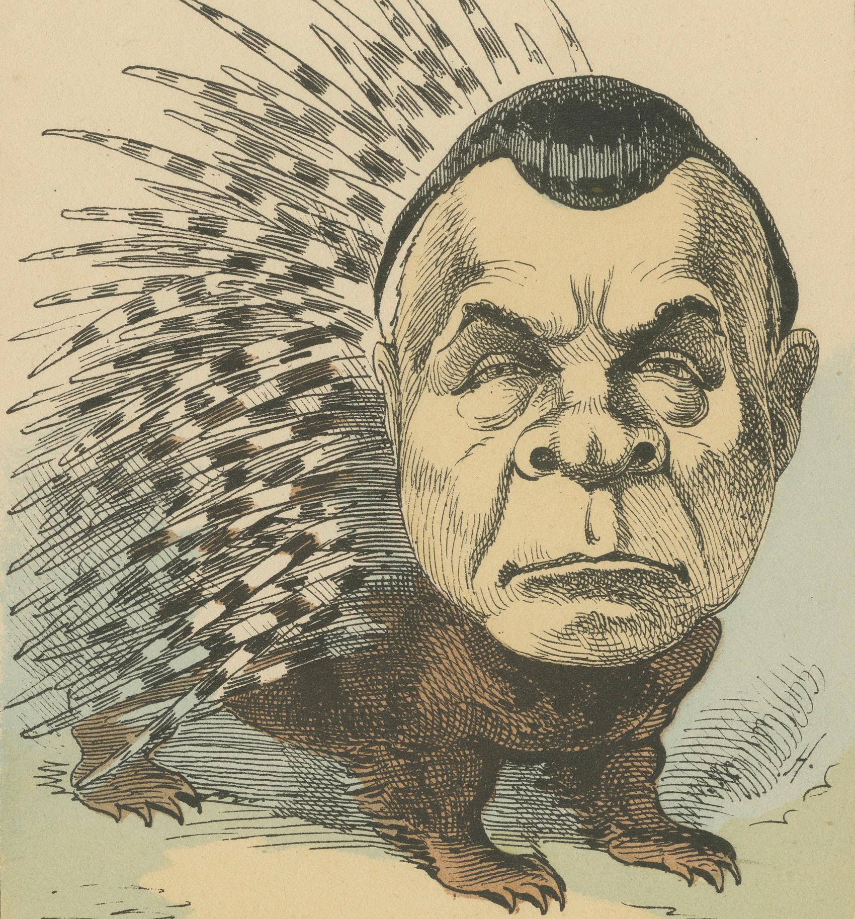 Papier Granier de Cassagnac - La Porcupine (Irritability - Violence), 1870 en vente