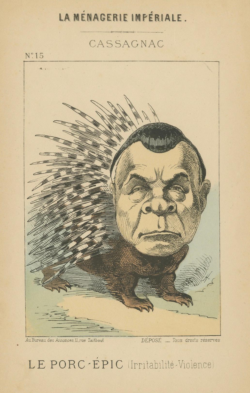 Granier de Cassagnac - La Porcupine (Irritability - Violence), 1870 en vente 1