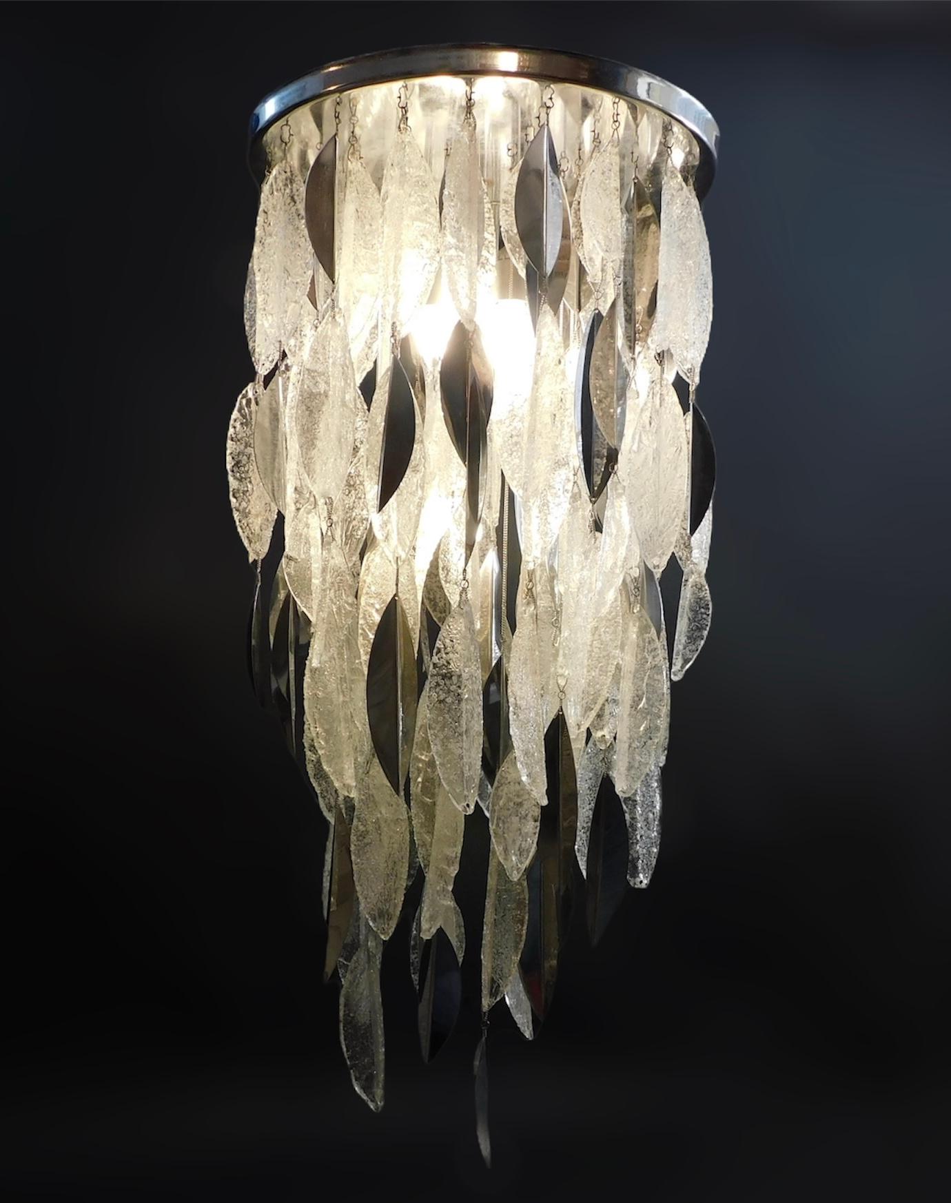 italien Monture affleurante Murano Graniglia Cascade par Mazzega Murano en vente