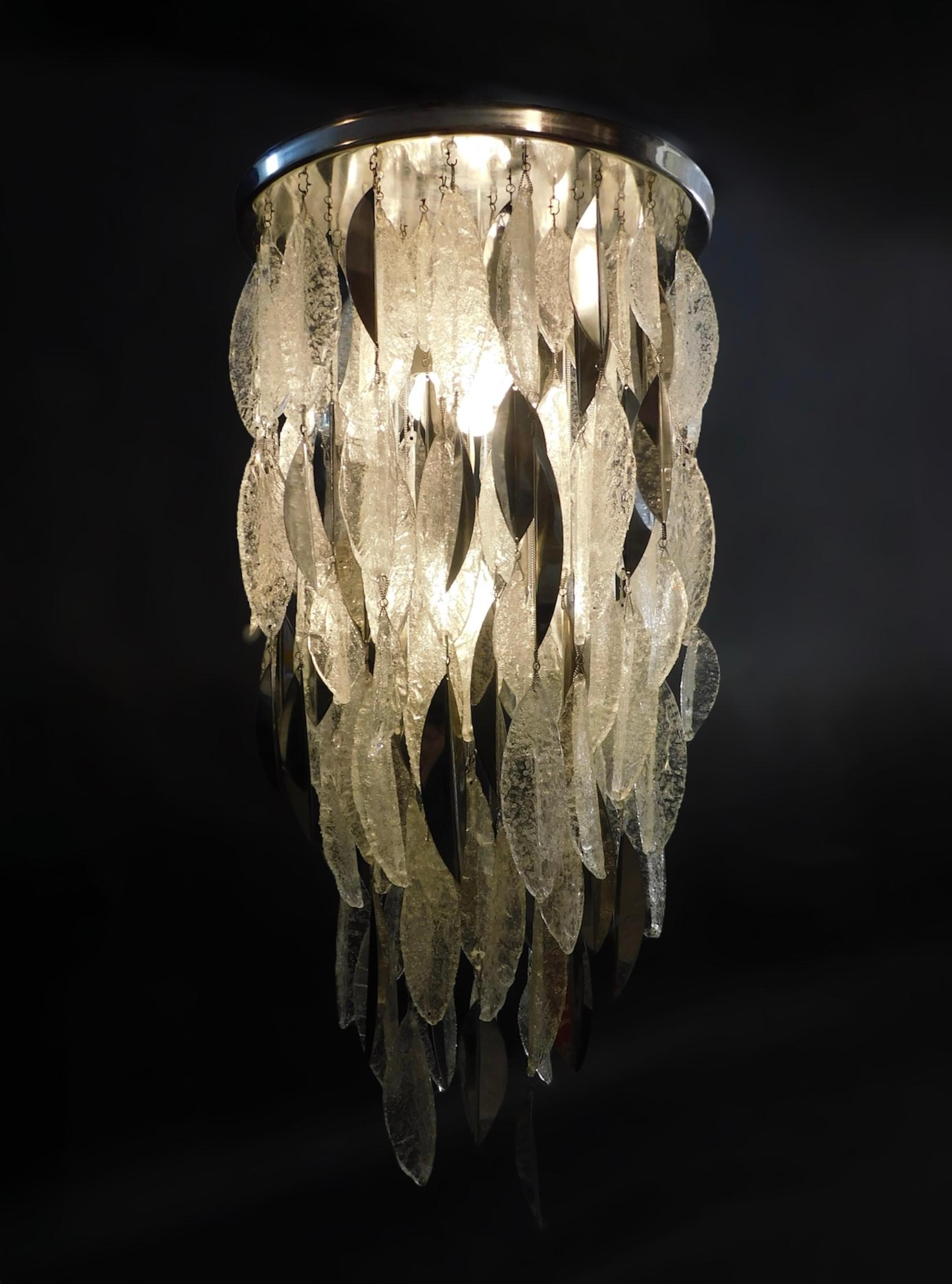 Monture affleurante Murano Graniglia Cascade par Mazzega Murano Bon état - En vente à Los Angeles, CA