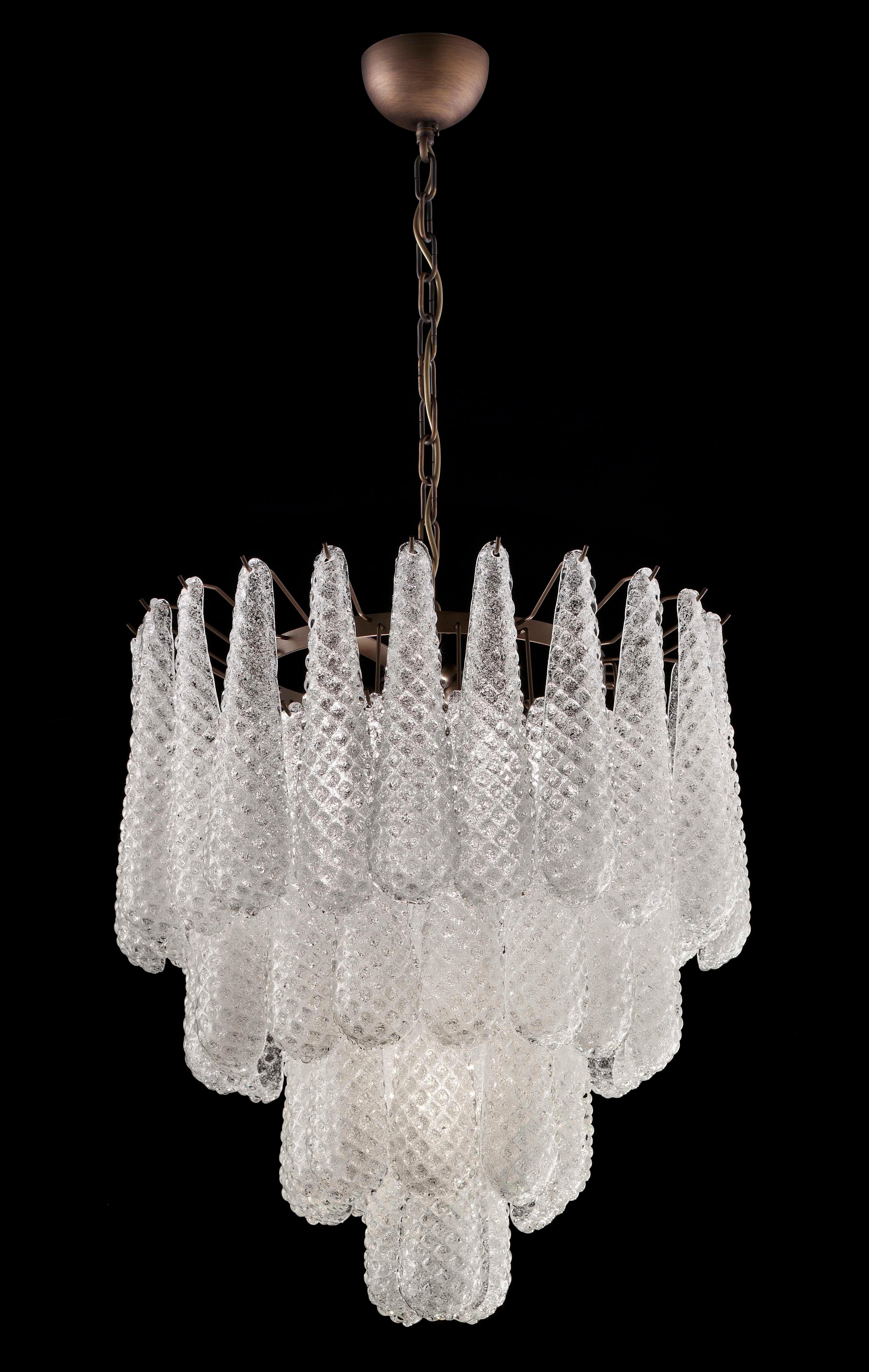 Italiano Lampadario Graniglia con lacrime incise di Fabio Ltd in vendita