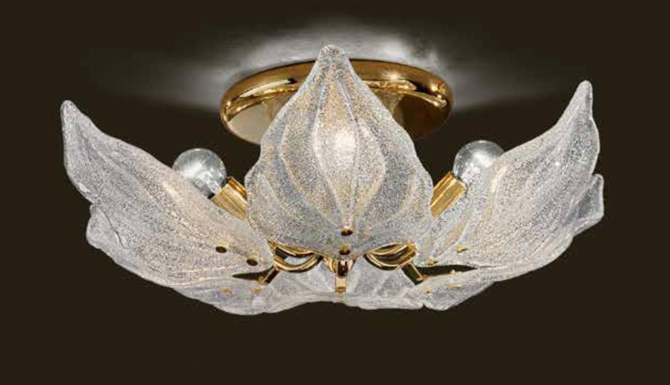 Mid-Century Modern Graniglia Leaf Flush Mount by Fabio Ltd For Sale