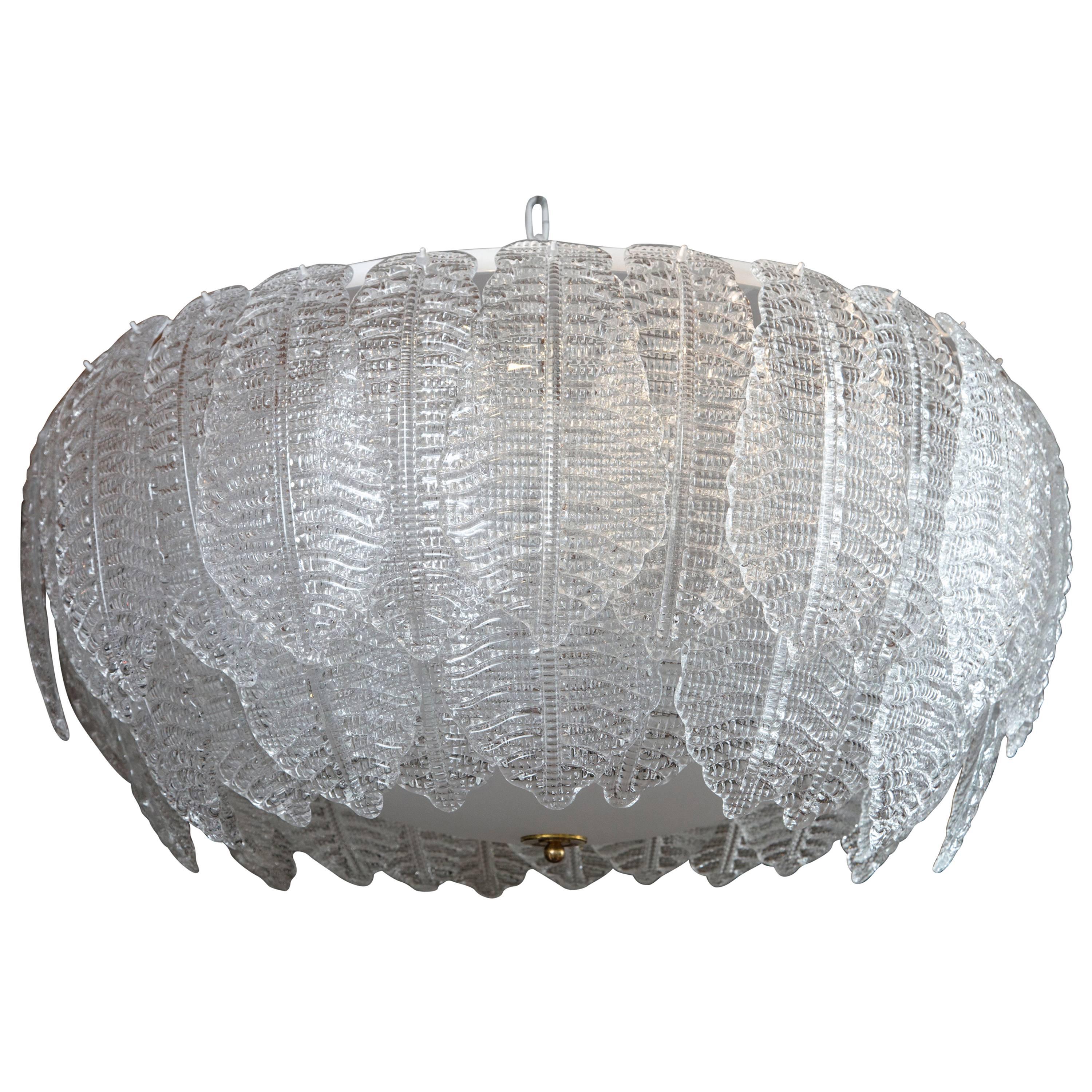 Graniglia Murano Cascading Glass Leaf Chandelier