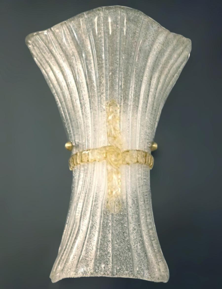 Mid-Century Modern Graniglia Ribbon Sconce, 3 Available For Sale