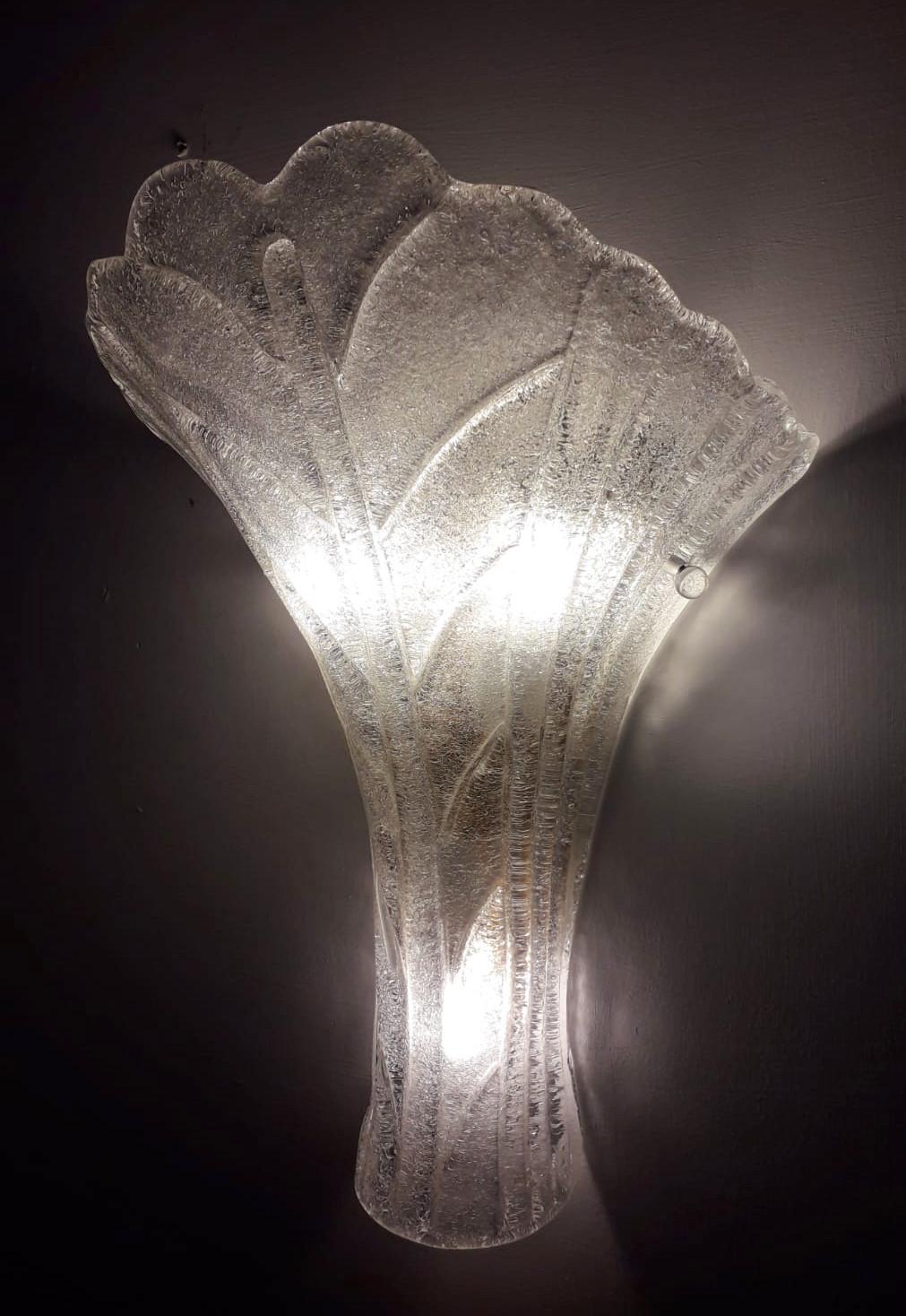 Italian Graniglia Shield Sconce by Barovier e Toso - Pair Available For Sale