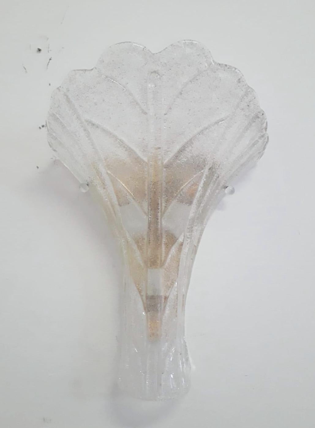 Graniglia Shield Sconce by Barovier e Toso - Pair Available In Good Condition For Sale In Los Angeles, CA