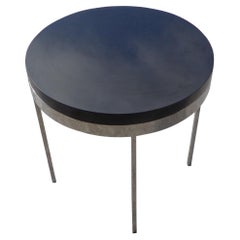 Granite and Chrome Side Table in the Style of Nicos Zographos