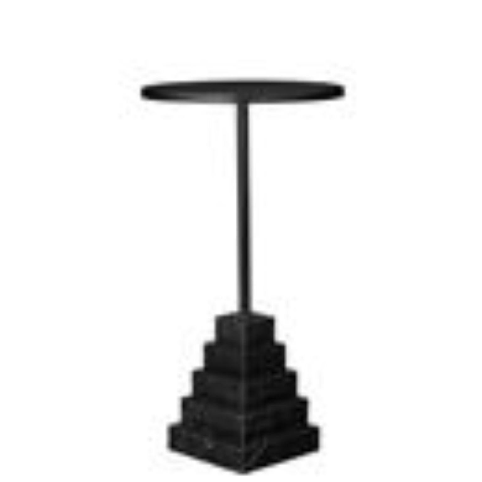 Granite and Steel Gold Top Side Table In New Condition In Geneve, CH