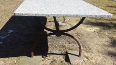 Granite and Wrought Iron Outdoor Table