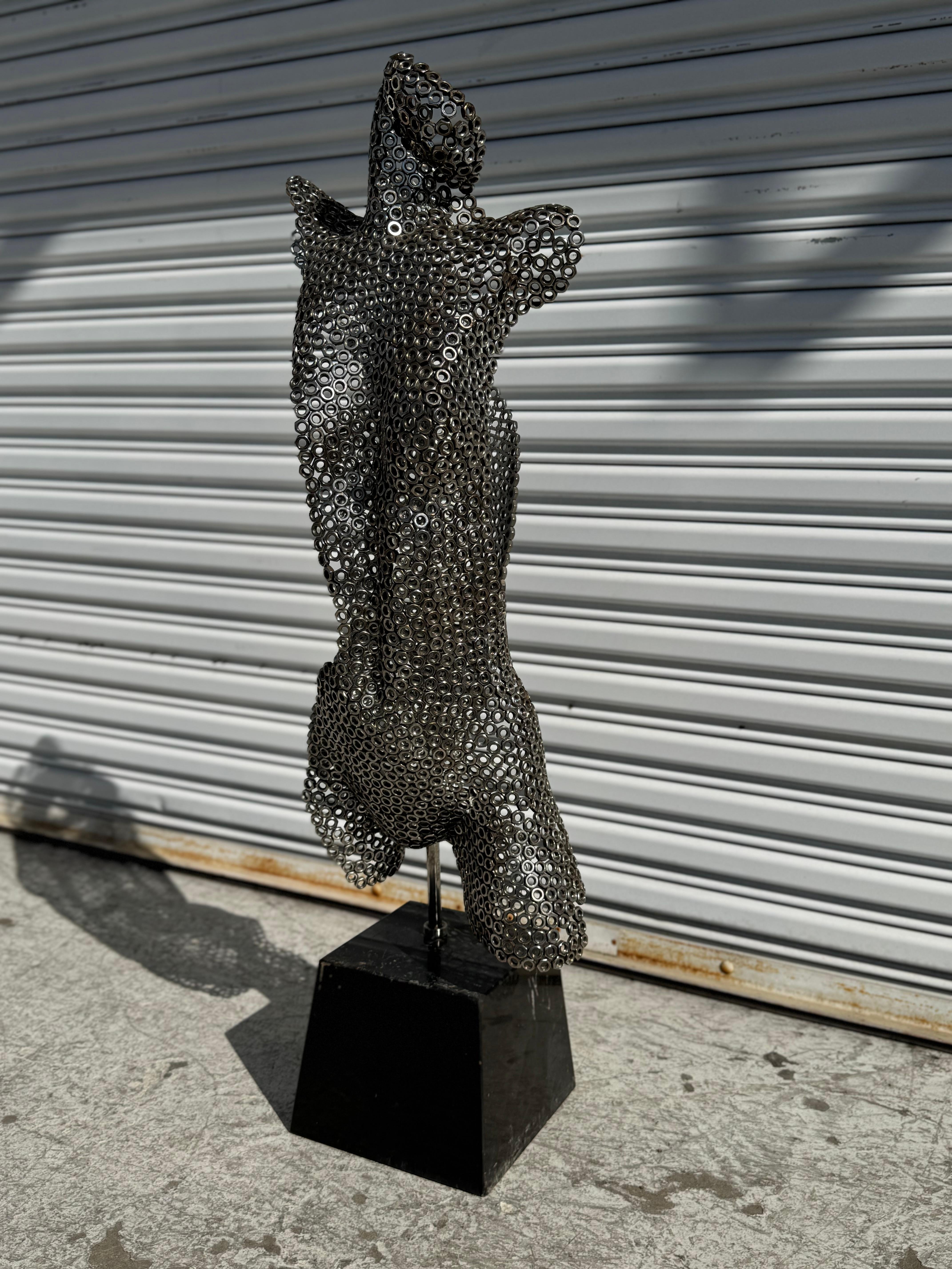 Modern Granite base Figurative Sculpture made of Nuts For Sale