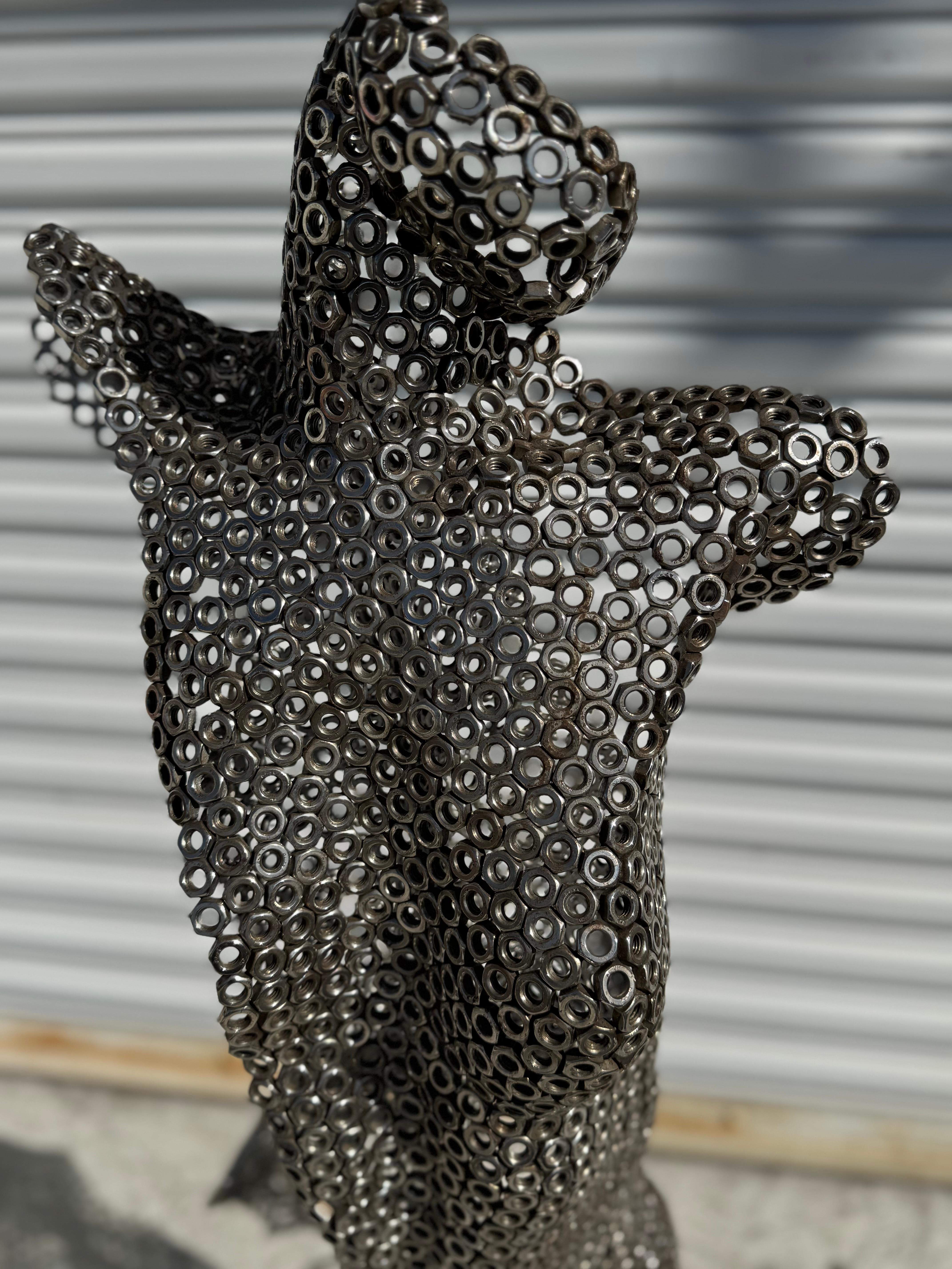 American Granite base Figurative Sculpture made of Nuts For Sale