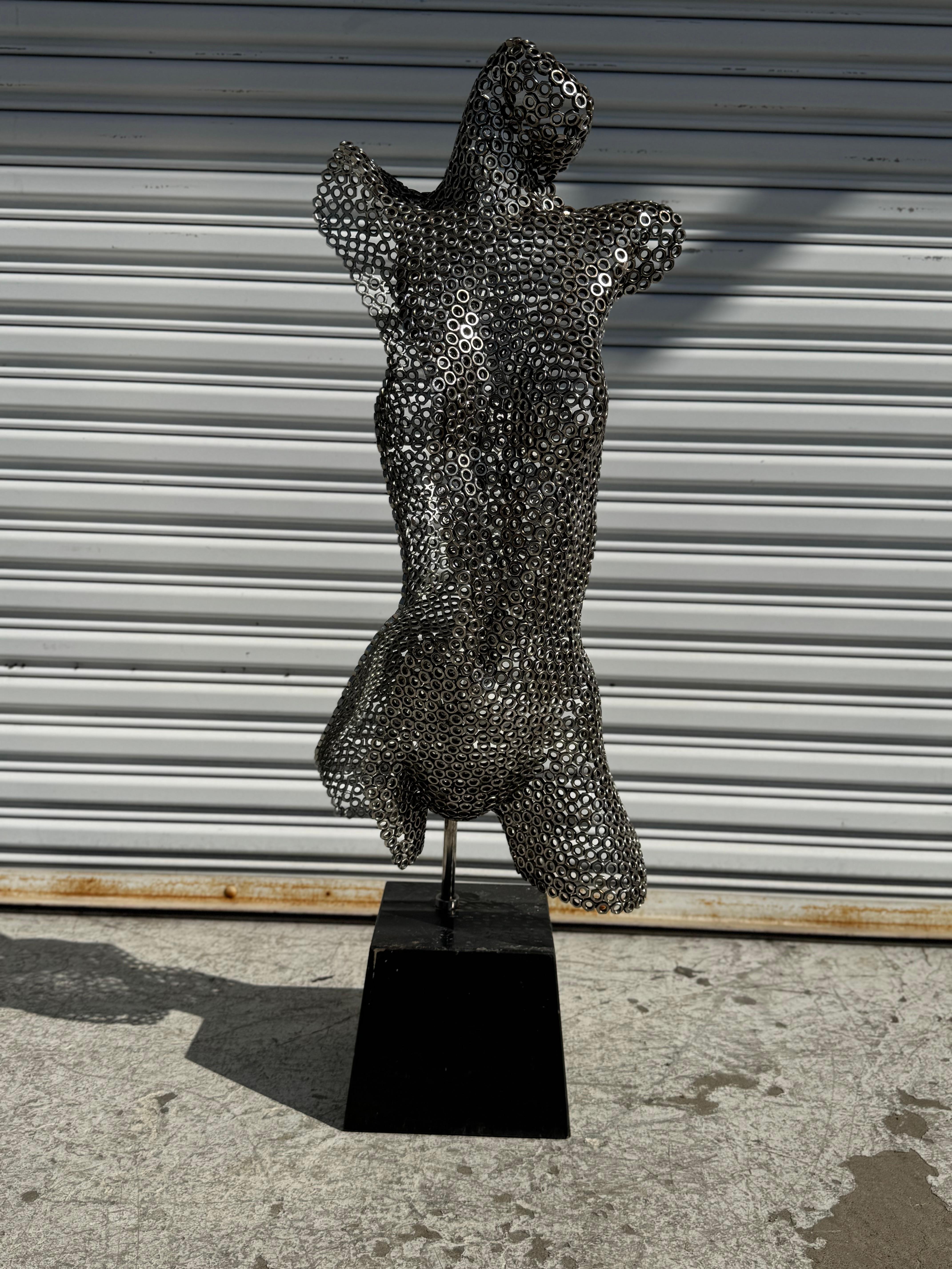 Granite base Figurative Sculpture made of Nuts In Good Condition For Sale In Pasadena, TX