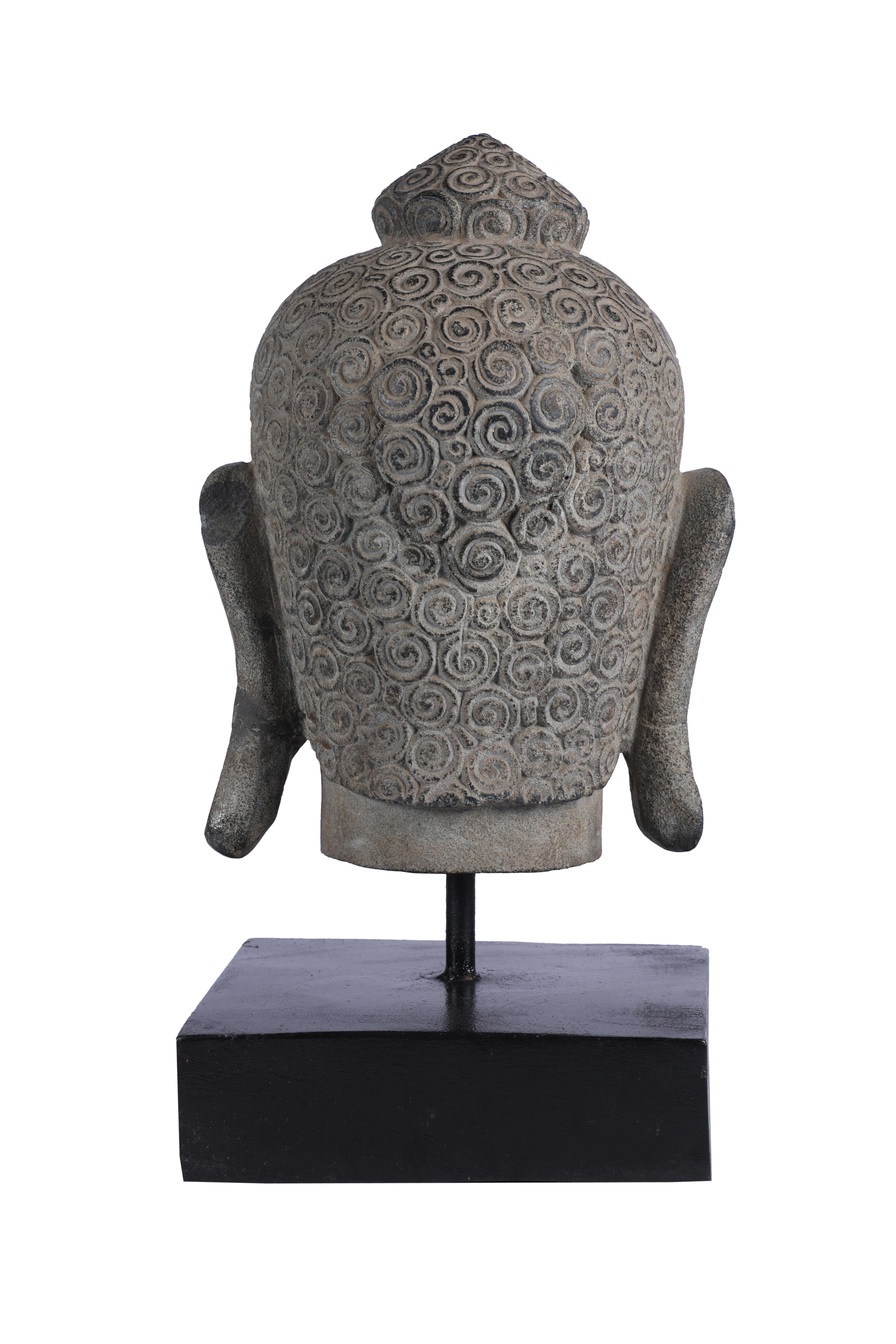 Buddha-Kopf aus Granit, frühe 1900er Jahre, Nordindien (20. Jahrhundert) im Angebot
