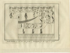 Hieroglyphen auf einer Granittruhe mit einem Boot und einem Skarabäus, Niebuhr-Tafel XXXIV, 1776
