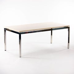 Granite Cumberland Meeting Dining Conference Table Beige w/ Steel Base