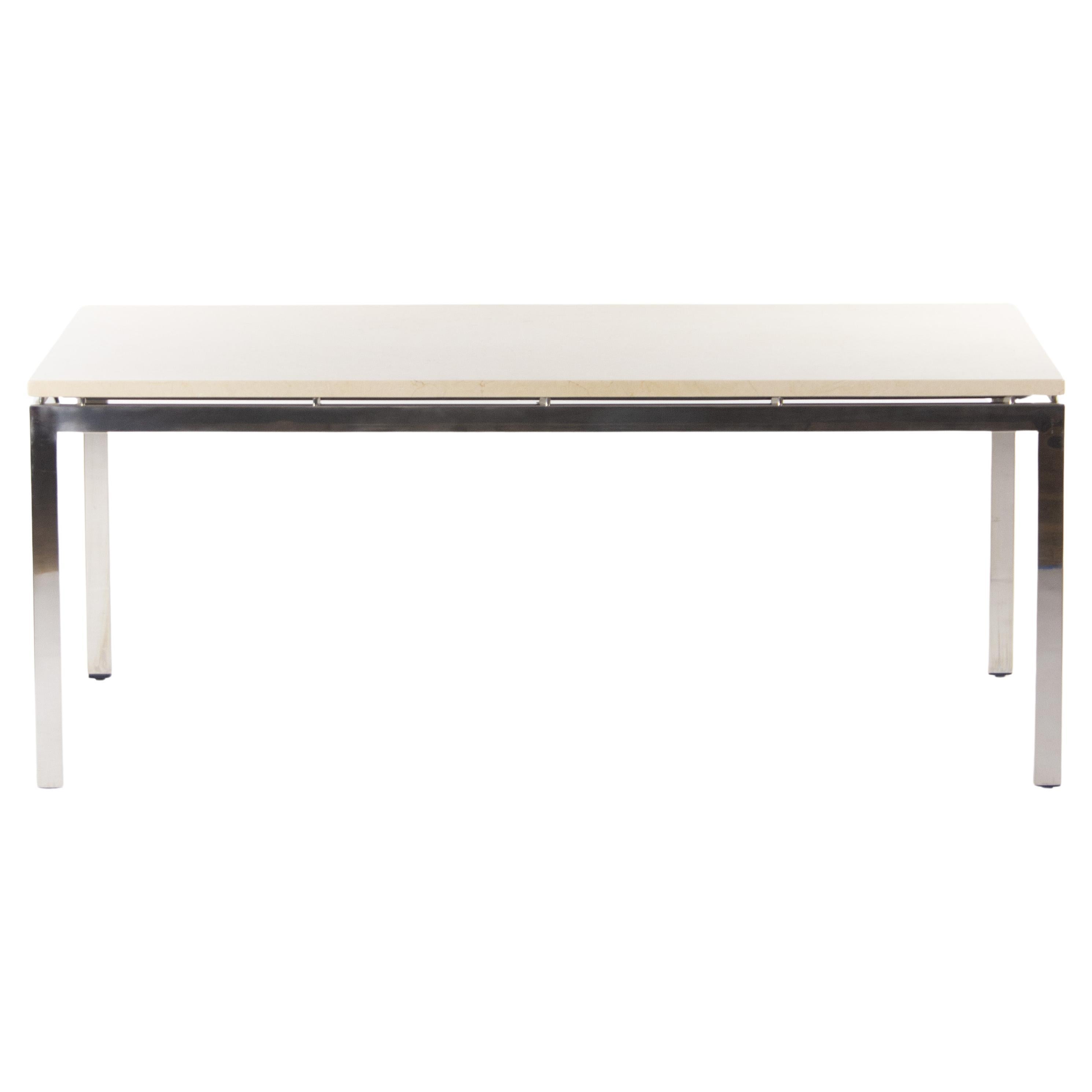 Granite Cumberland Meeting Dining Conference Table Beige w/ Steel Base For Sale