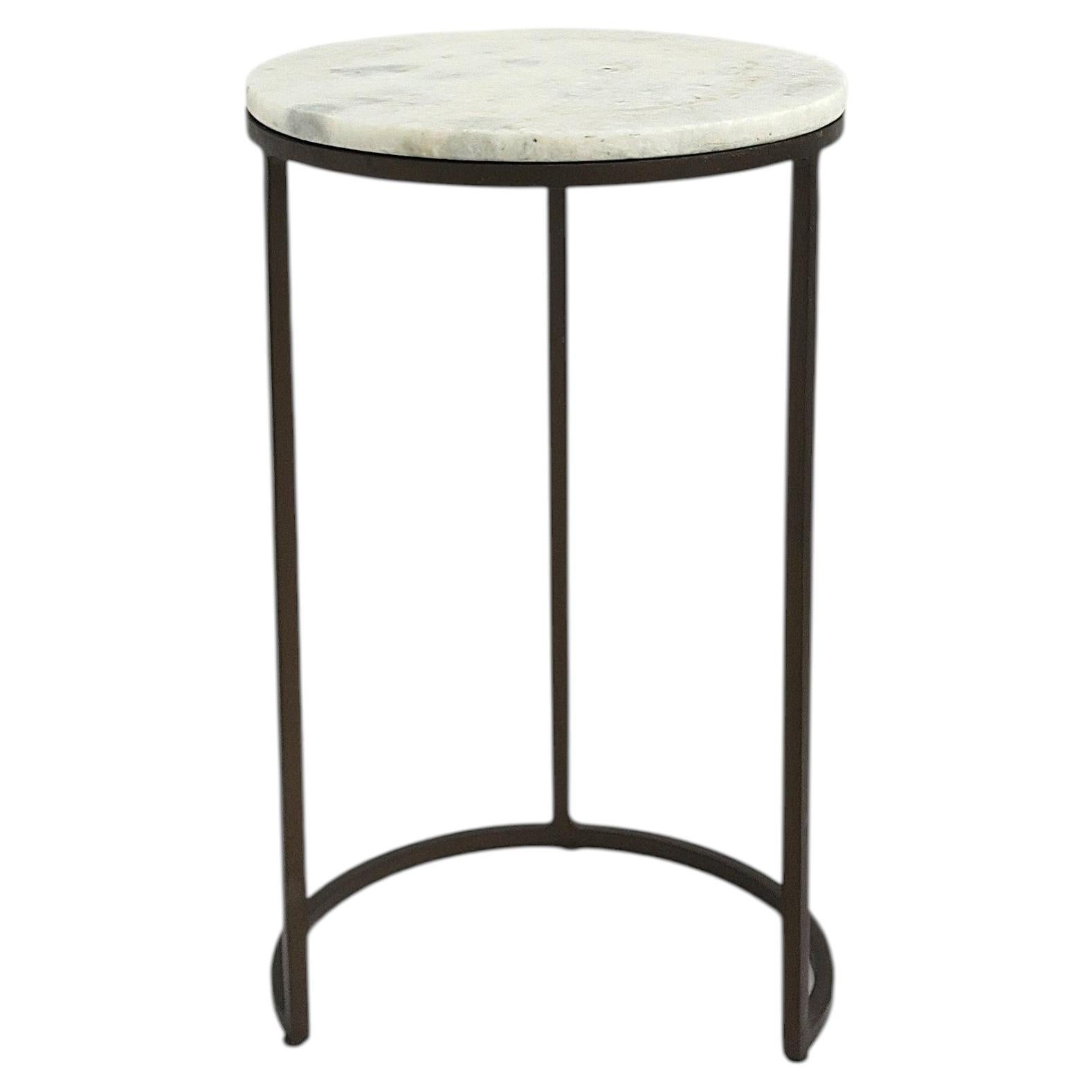 Granite Marble Bronzed Side Drinks Table