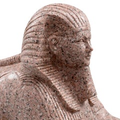Granite Sculpture of a Sphinx in the Taste of Ancient Egypt.