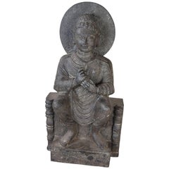 Granite Sitting Buddha, India, Early 1900s