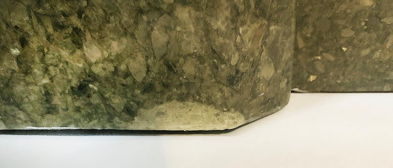 Granite Stone Dining Table in Green, Gray and White Hues For Sale 5