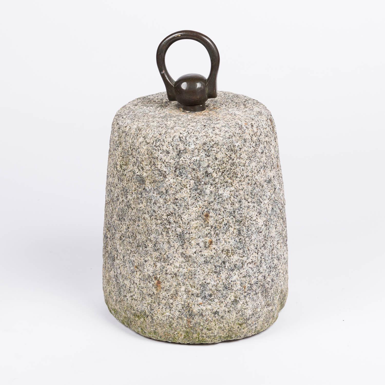 Bronze Granite tether stone with a bronze loop For Sale