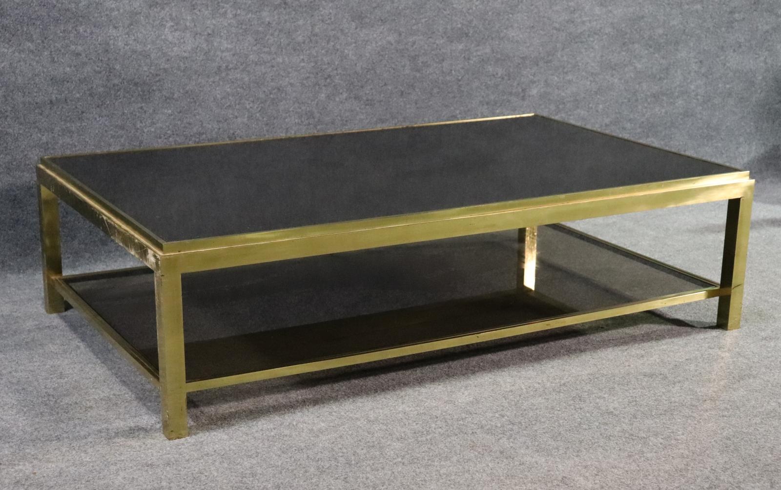 Mid-Century Modern Table basse à 2 niveaux avec plateau en granit en vente