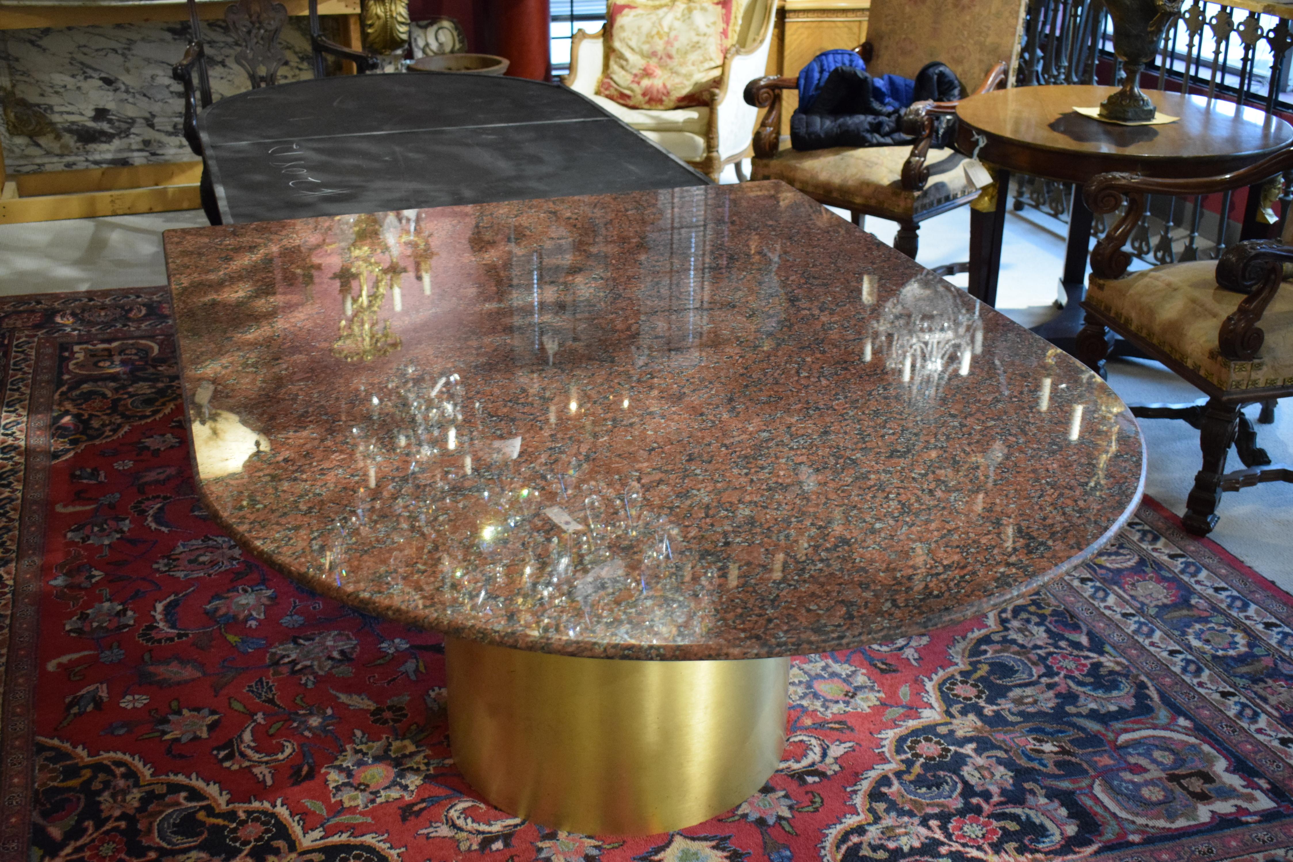 Granite Top Conference Table In Good Condition For Sale In Atlanta, GA