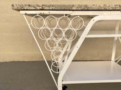 Granite Top Rolling Bar Cart
