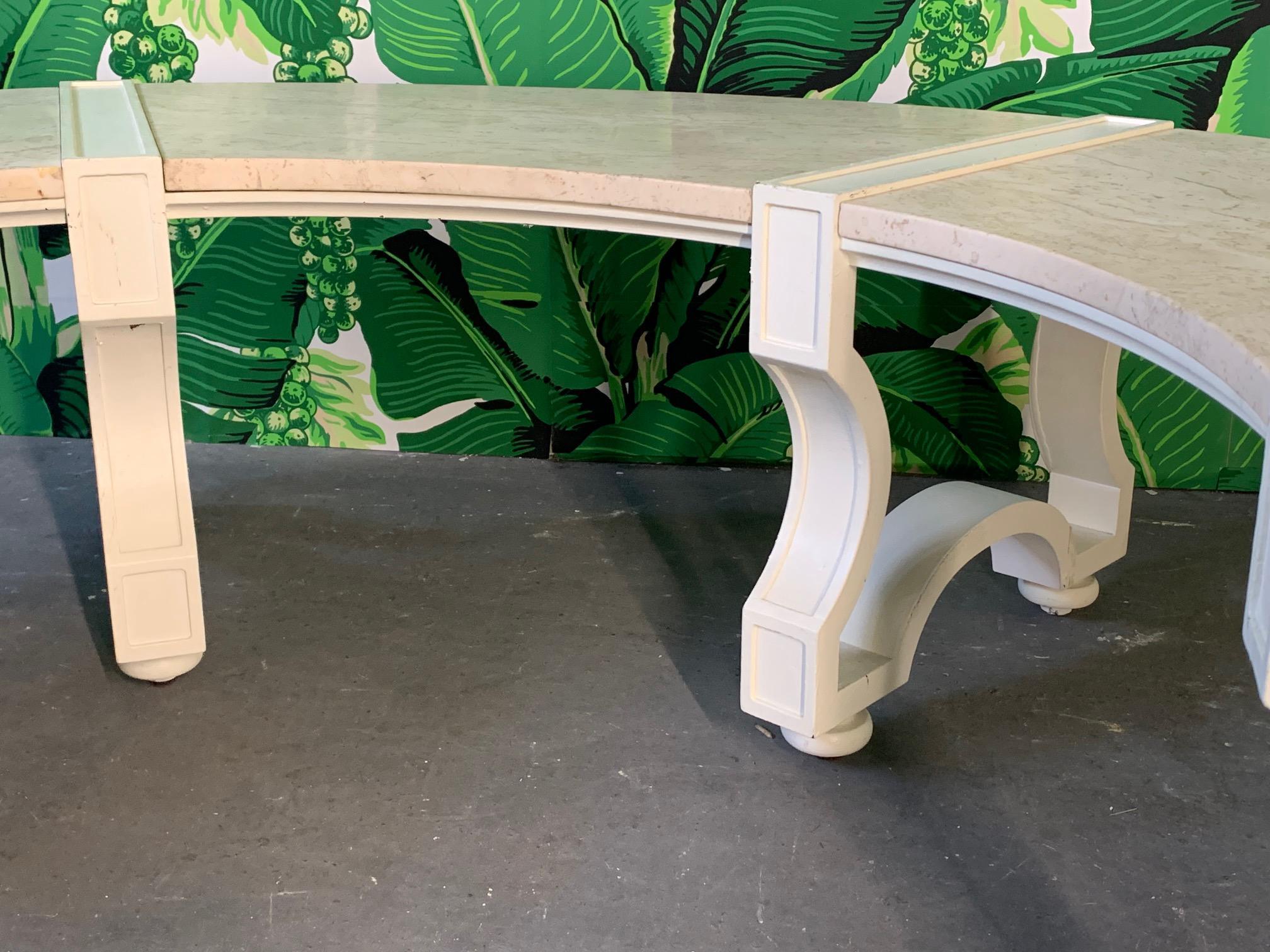 Granite Topped Curved Bench Seat For Sale 2