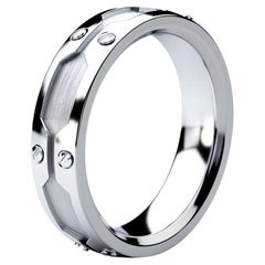 GRANT Anneau de mariage en or blanc massif 14k pour hommes et femmes