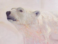 Testing the Polar Air; Wildlife Landscape Oil on Panel