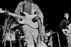 Vintage Jimi Hendrix Playing Guitar, Shirt Open Fine Art Print