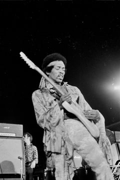 Retro Jimi Hendrix Shredding on Guitar Fine Art Print