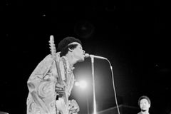 Vintage Jimi Hendrix Singing in Microphone Fine Art Print