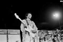 Jimi Hendrix Singing Passionately on Stage, Eyes Closed Fine Art Print