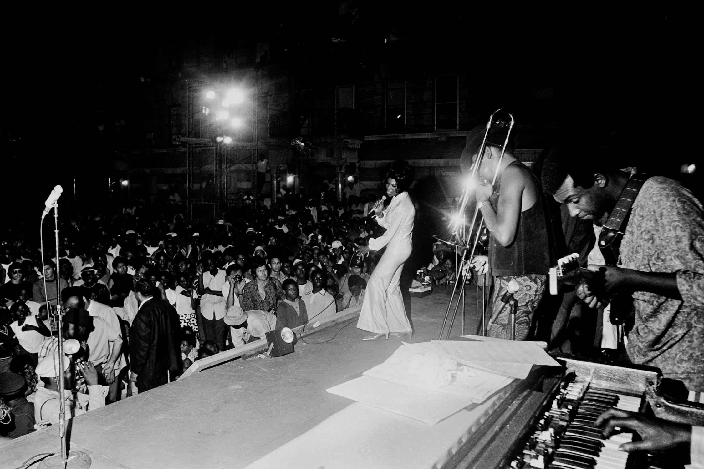 Grant Harper Reid Black and White Photograph - Maxine Brown on Stage in Harlem - Jimi Hendrix's Opener Fine Art Print