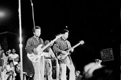 The Jimi Hendrix Experience Playing in Harlem Fine Art Print