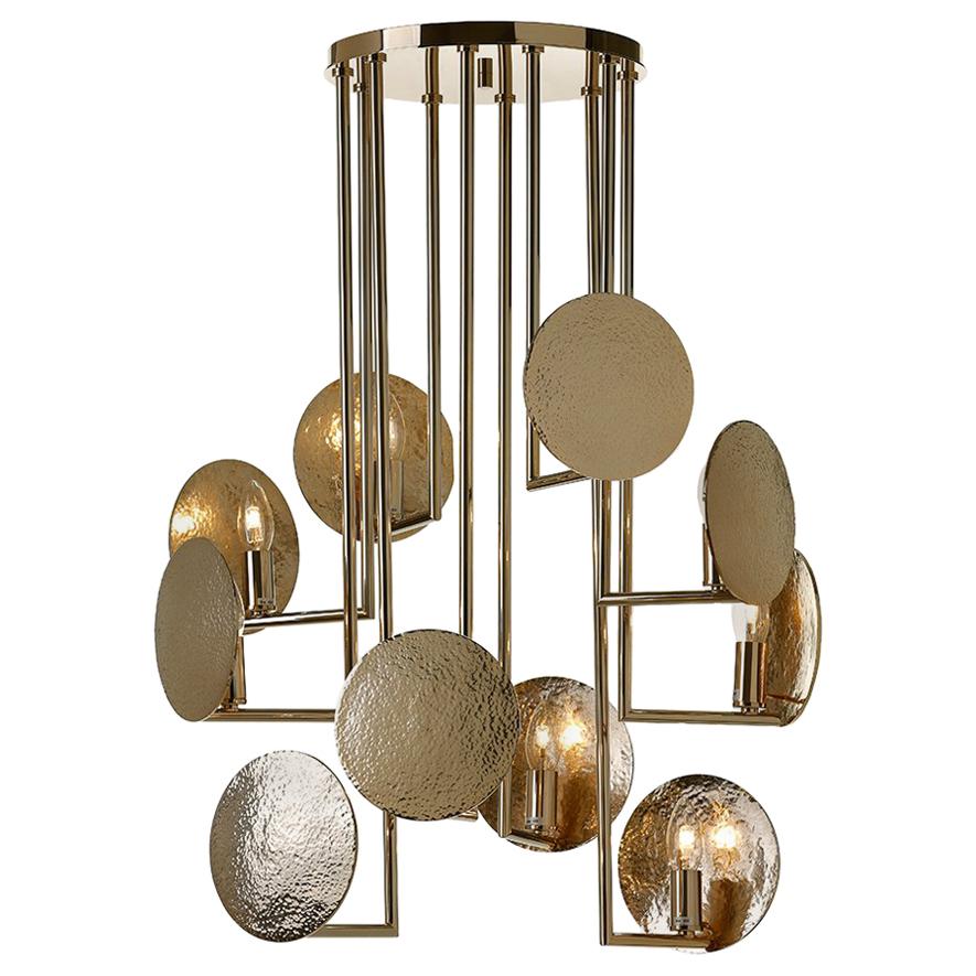 Grant Inspired Brass Gold Color Finish Suspension Lamp