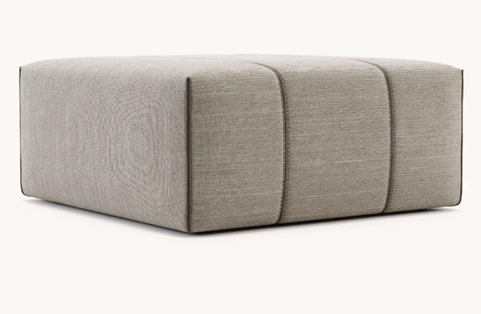 Grant L Pouf by Domkapa
Materials: Fiber. 
Dimensions: W 94 x D 94 x H 40 cm. 
Also available in different materials.

The construction of Grant pouf skillfully combines aesthetics and ergonomics to establish this as the go-to solution for