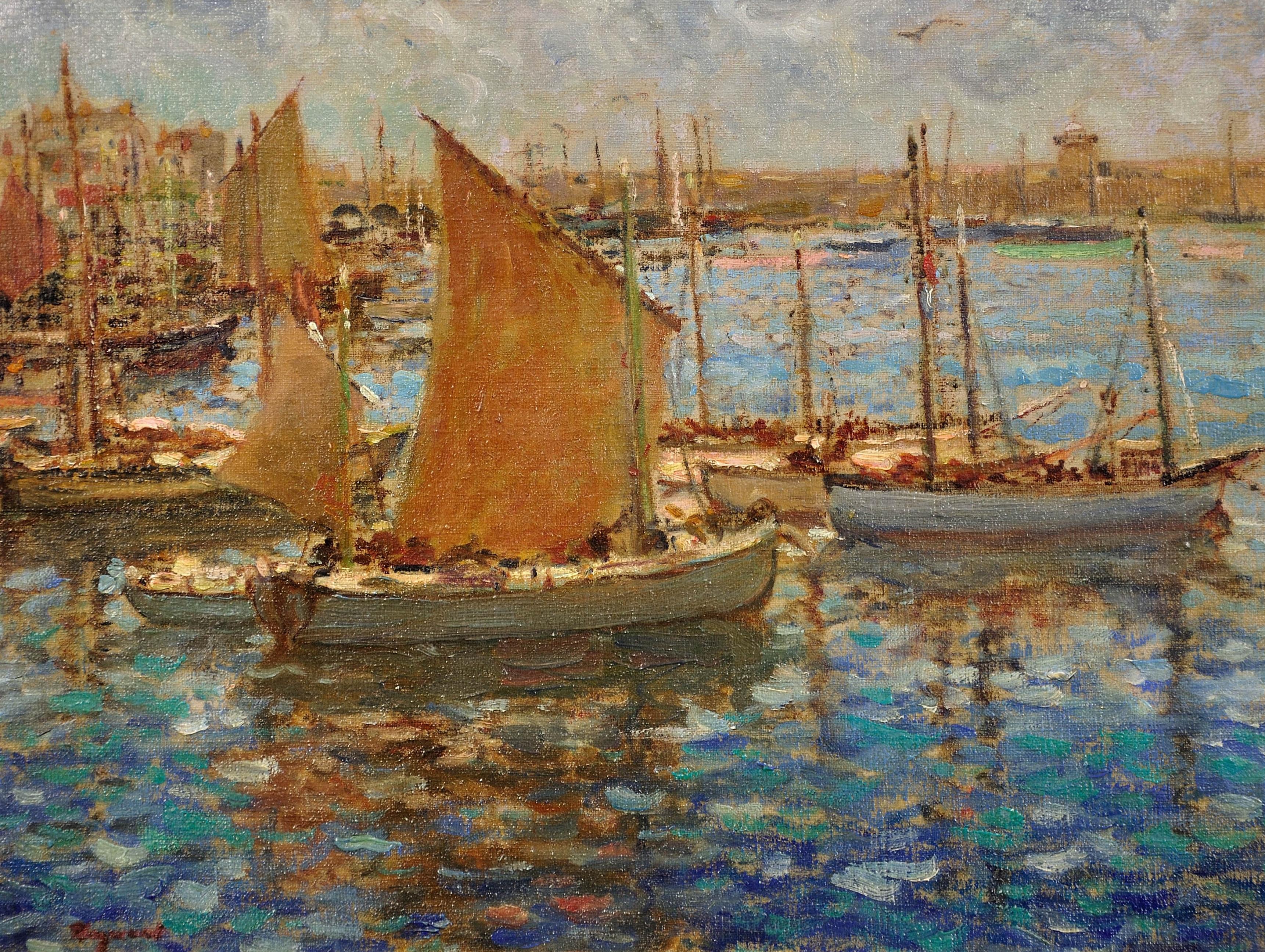 Fishing Boats in St Ives Harbor, Cornwall. Luggers. Pilchards. Mackerel.Pilchard - Painting by Grant Tyson Reynard
