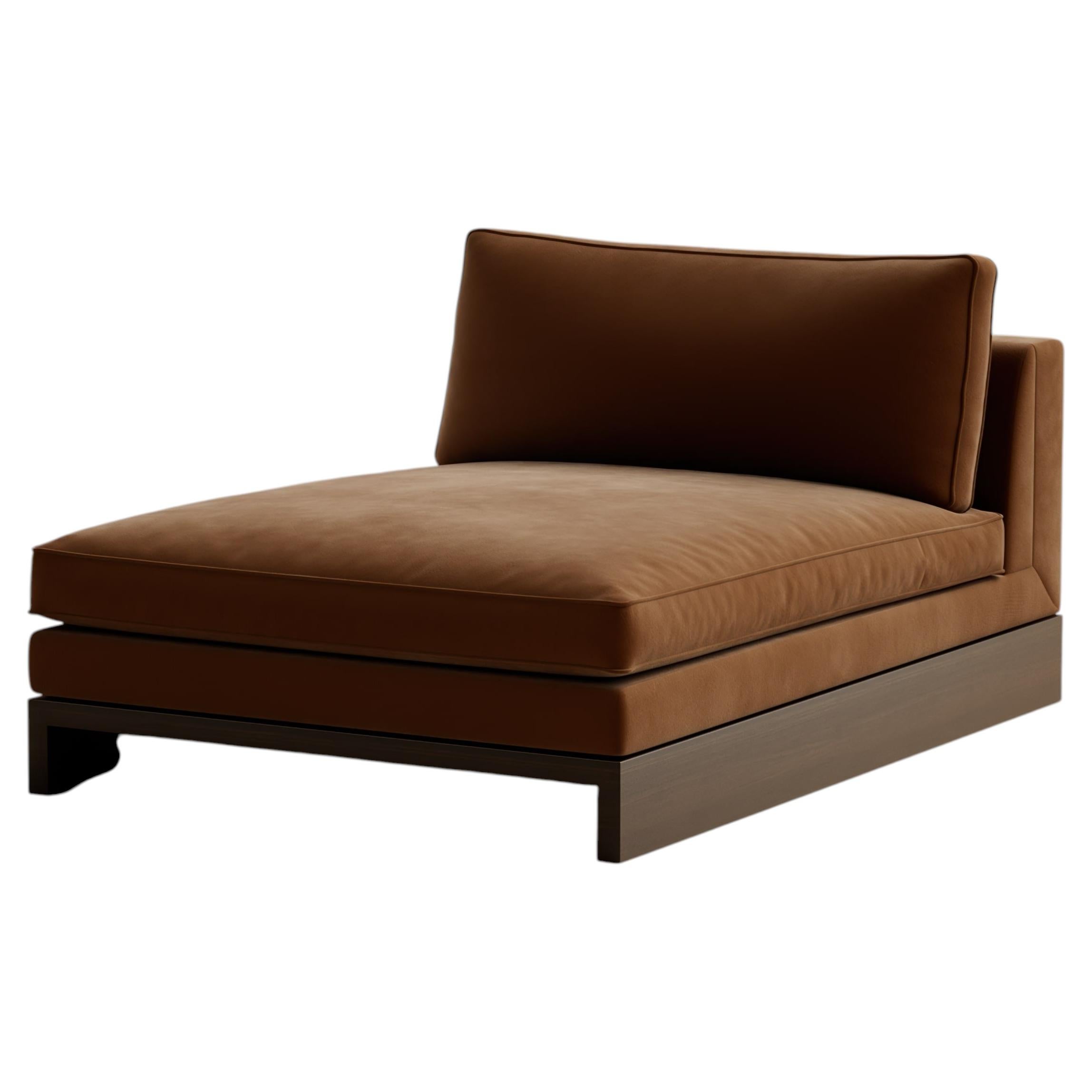 Grant Walnut Armless Chaise by Lusano