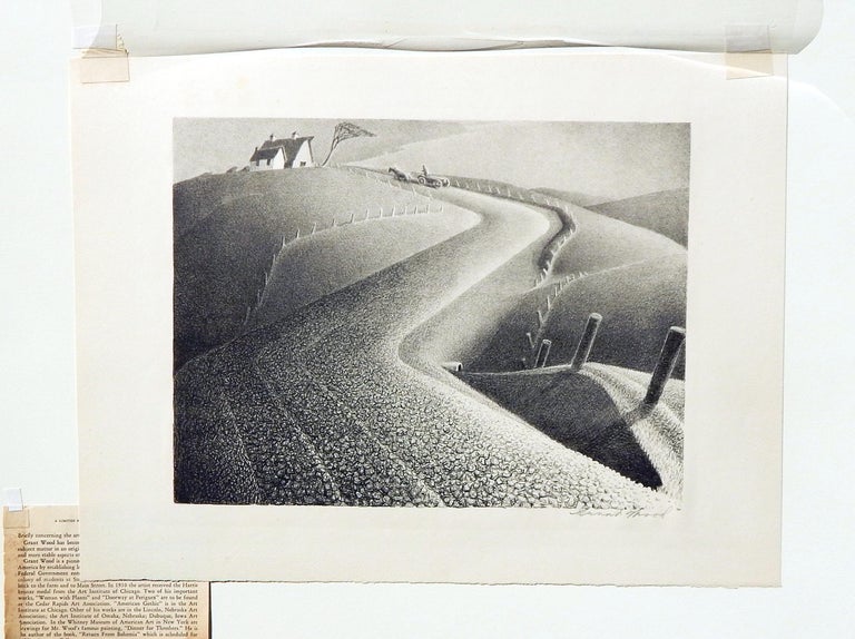 Grant Wood original stone lithograph in excellent condition.
9