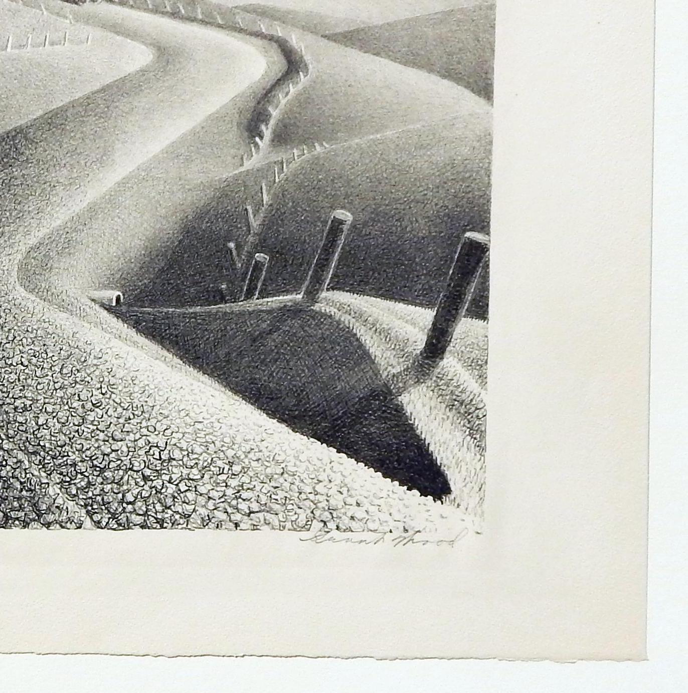 grant wood march lithograph